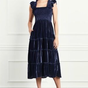 Hill House Ellie Nap Dress Navy Velvet